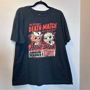 Pop Freddy versus Jason Tee shirt black short sleeve cotton